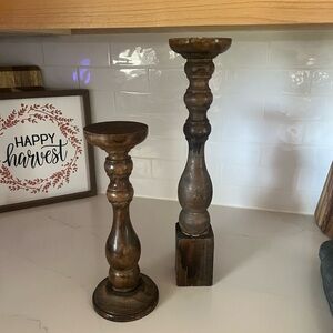 Wooden Candle Holders
